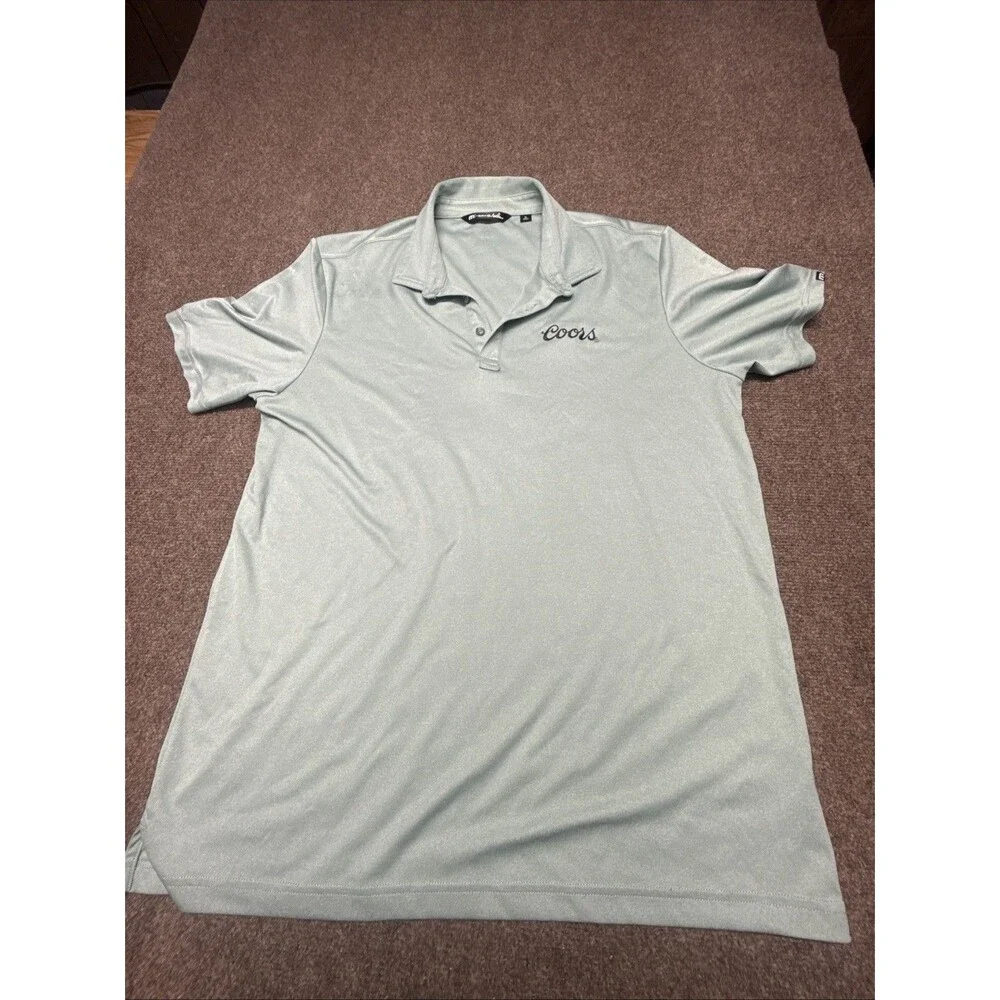 TravisMathew Coors Beer Golf Polo Shirt Men’s XL Sage Green Travis Mathew